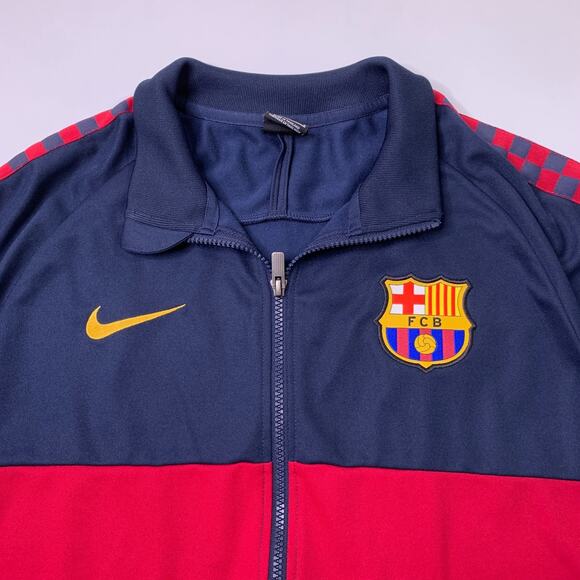 Barcelona FC Track Jacket Mens Large Navy Nike Anthem 2019 2020 Football Soccer - Picture 3 of 12